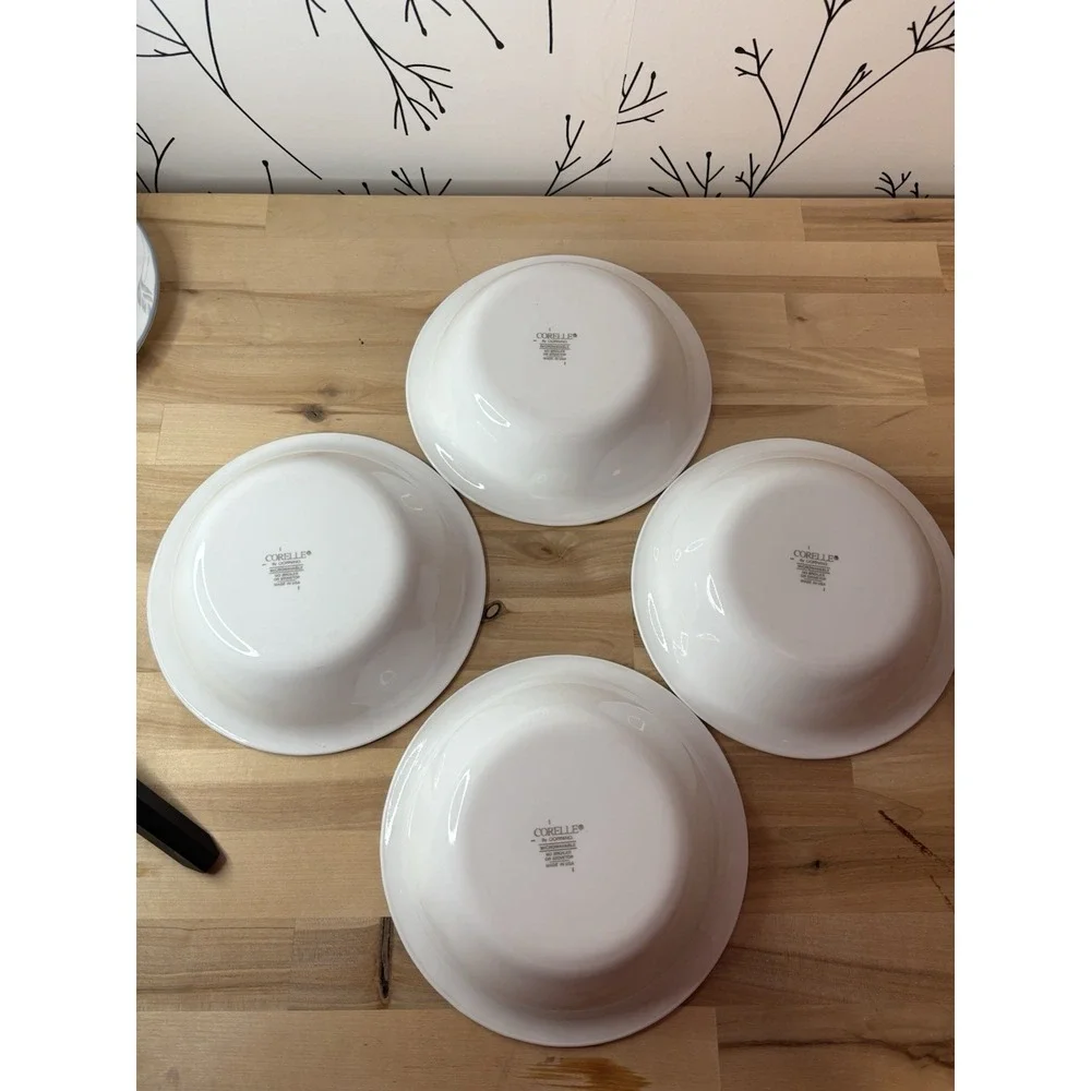 Pink Trio Pattern Corelle by Corning Cereal Bowls Set 7